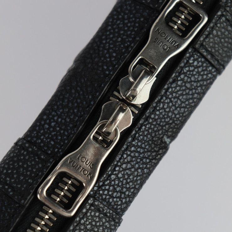 Louis Vuitton Soft Trunk Wallet Shoulder Bag M81776 Leather Black Silver