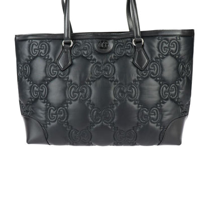 Gucci Medium Tote Bag Ggmatelasse Tote Bag 631685 Nylon Leather Black Silver
