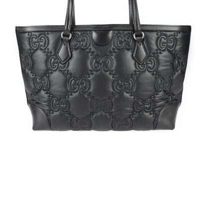 Gucci Medium Tote Bag Ggmatelasse Tote Bag 631685 Nylon Leather Black Silver