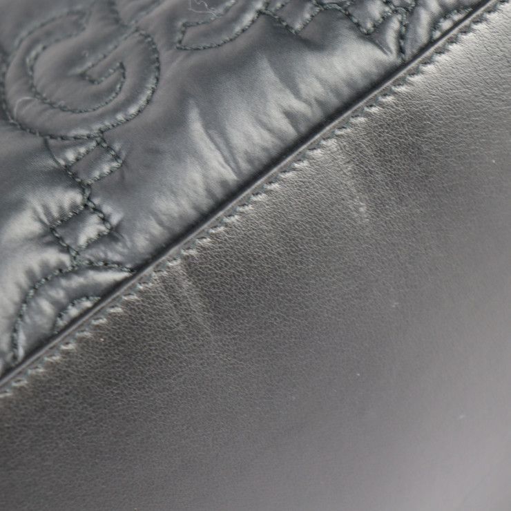Gucci Medium Tote Bag Ggmatelasse Tote Bag 631685 Nylon Leather Black Silver