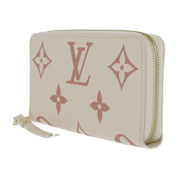 Louis Vuitton Zippy Wallet Long Wallet M81914 Monogram Empreinte Cream Rose