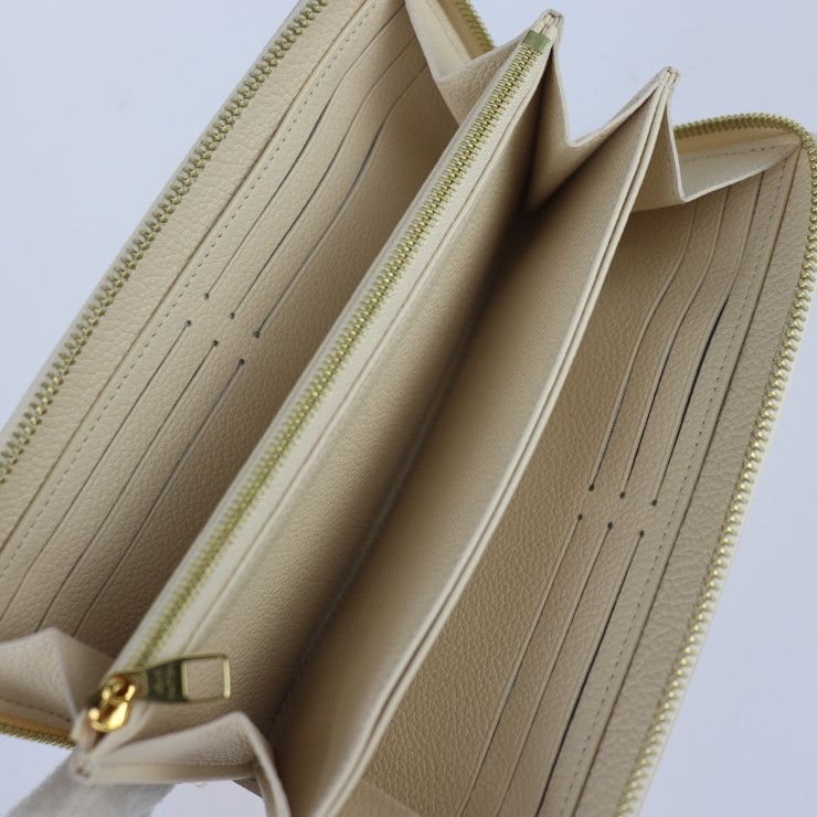 Louis Vuitton Zippy Wallet Long Wallet M81914 Monogram Empreinte Cream Rose