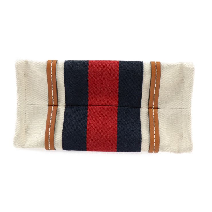 Gucci Interlocking G Mini Tote Handbag 727735 Canvas Leather Beige Red Navy