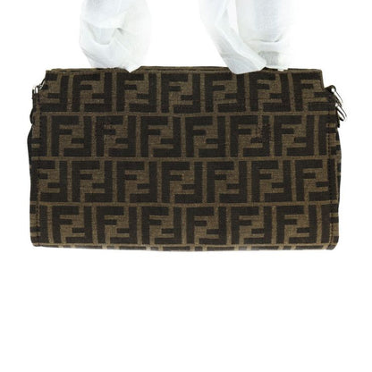 Fendi Baguette Fall Double Handbag 8bh418 AR2F Canvas Beige Brown Zucca 2WAY