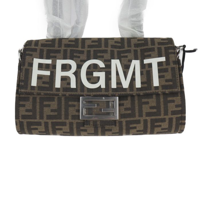 Fendi Baguette Fall Double Handbag 8bh418 AR2F Canvas Beige Brown Zucca 2WAY