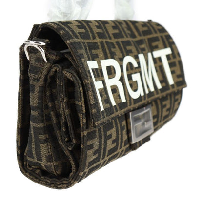 Fendi Baguette Fall Double Handbag 8bh418 AR2F Canvas Beige Brown Zucca 2WAY