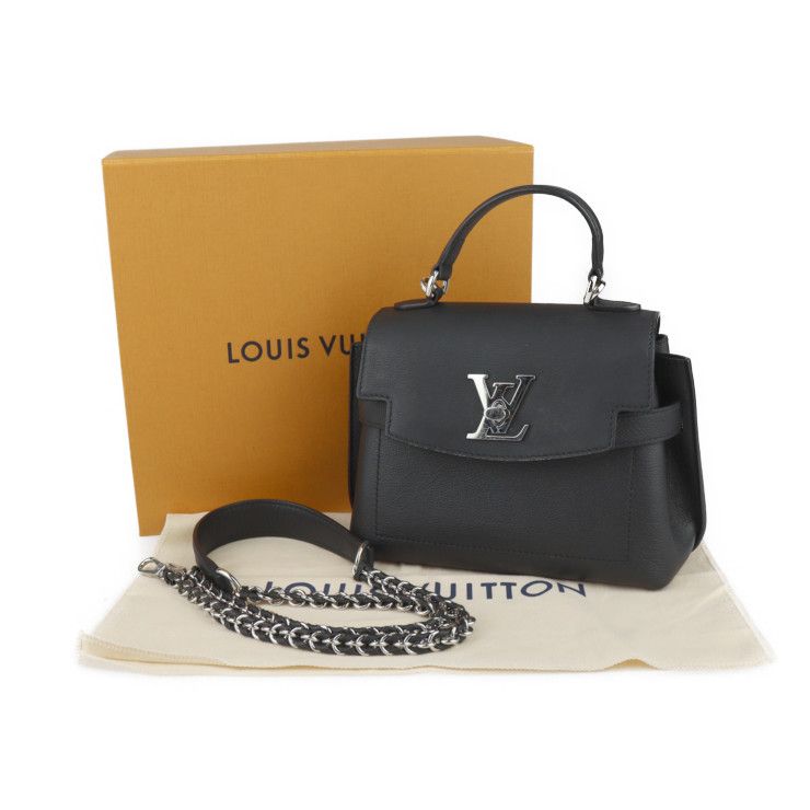 Louis Vuitton Lock Me Ever Mini Handbag M20997 Grain Calfleather Black Silverhar