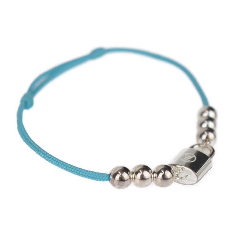 Louis Vuitton Lockit Beaded Bracelet Q05785 Recycled Polyester And Ag925 Blue