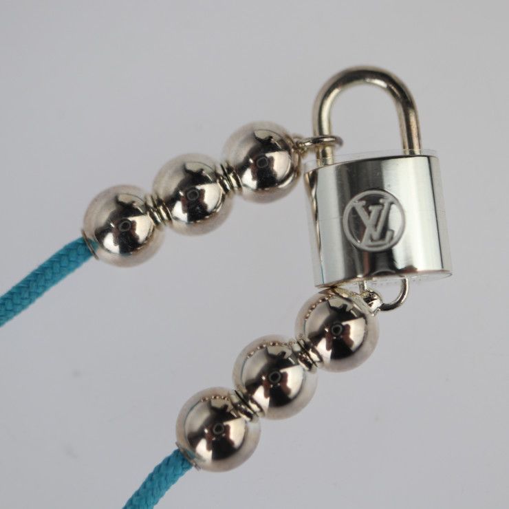 Louis Vuitton Lockit Beaded Bracelet Q05785 Recycled Polyester And Ag925 Blue