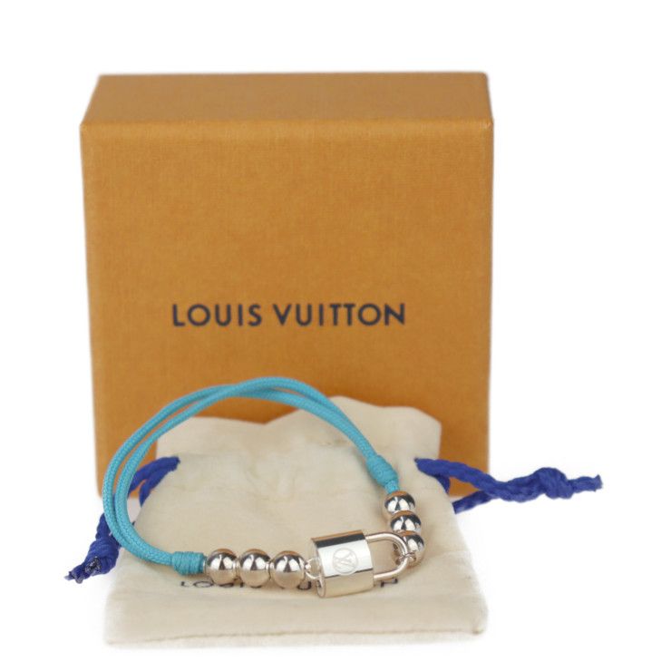 Louis Vuitton Lockit Beaded Bracelet Q05785 Recycled Polyester And Ag925 Blue