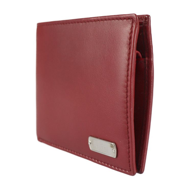 Gucci Compact Wallet Fold Wallet 322134 Leather Bordeaux Logo Plate
