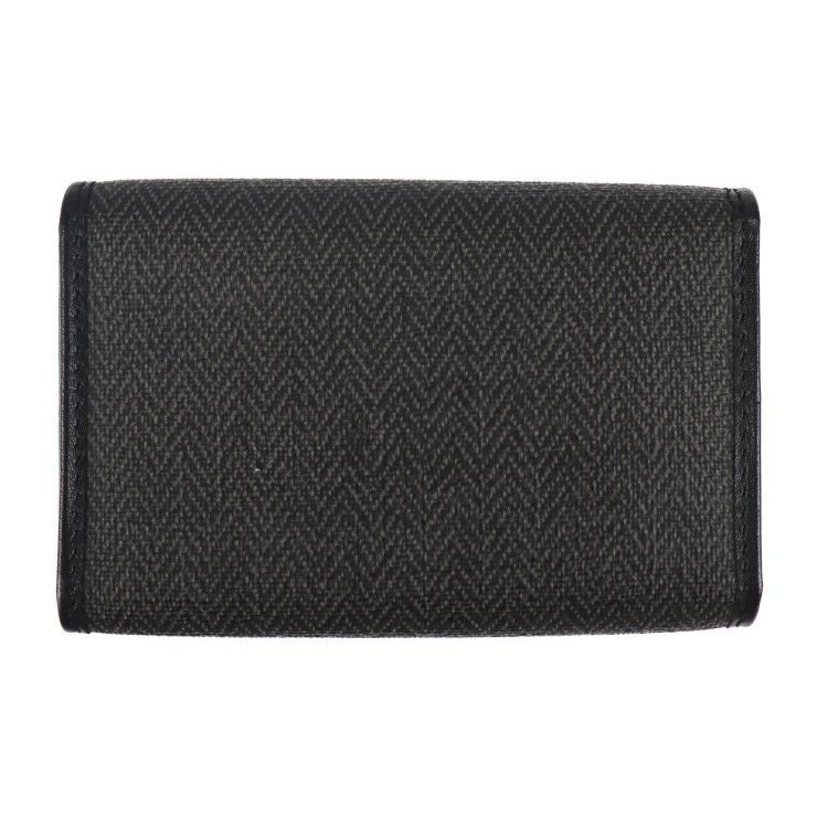Bvlgari Bulgari Collezione Key Case 32439 PVC Coated Canvas Leather Gray Black