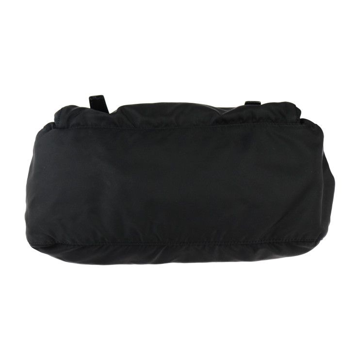 Prada Messenger Bag Shoulder Bag 1bd671 Nylon Leather Black Silver Hardware