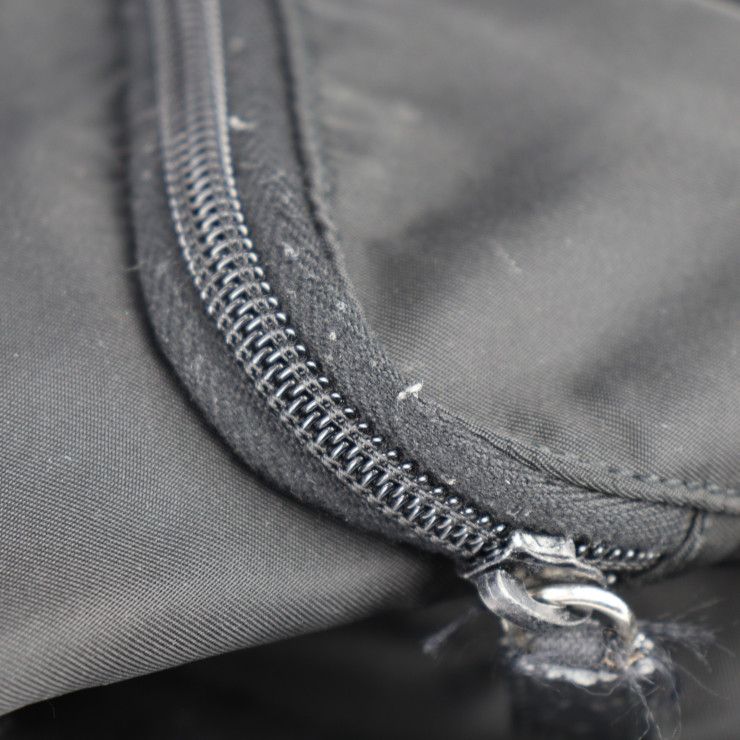 Prada Messenger Bag Shoulder Bag 1bd671 Nylon Leather Black Silver Hardware