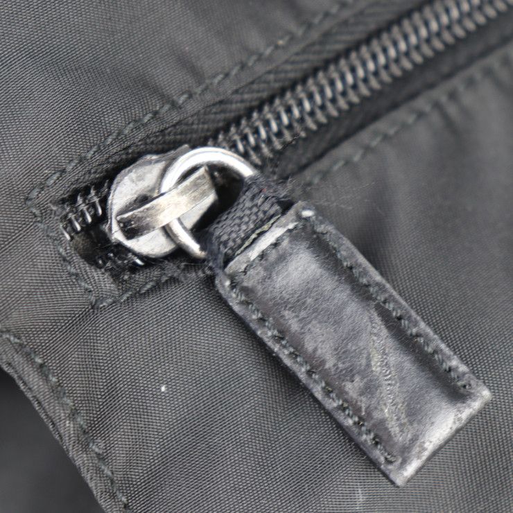 Prada Messenger Bag Shoulder Bag 1bd671 Nylon Leather Black Silver Hardware
