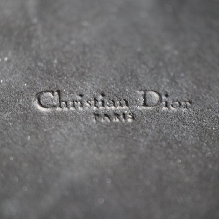 Christian DIOR Caro Double Pouch Shoulder Bag S7431ubae Calfskin Black Gold