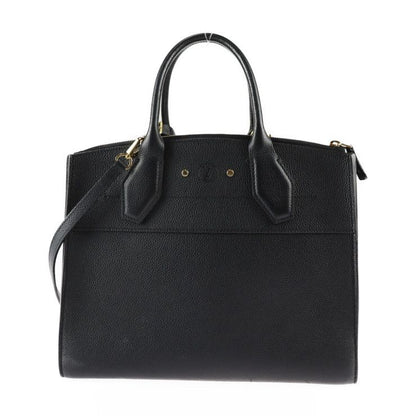 Louis Vuitton City Steamer MM Handbag M53015 Leather Black Gold Hardware 2WAY