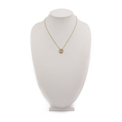 Louis Vuitton Collier L TO V Necklace M80259 Metal Mother-of-pearl Gold Circle
