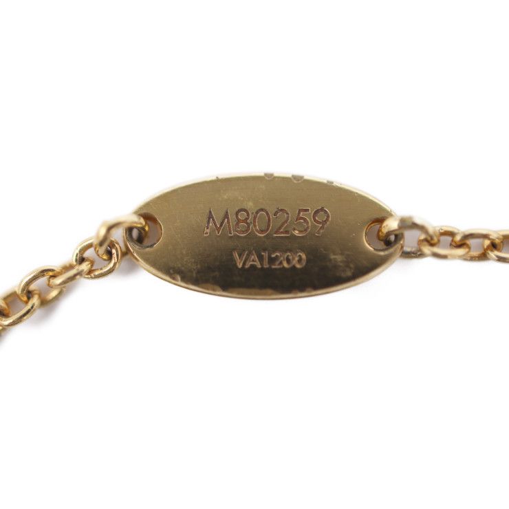 Louis Vuitton Collier L TO V Necklace M80259 Metal Mother-of-pearl Gold Circle