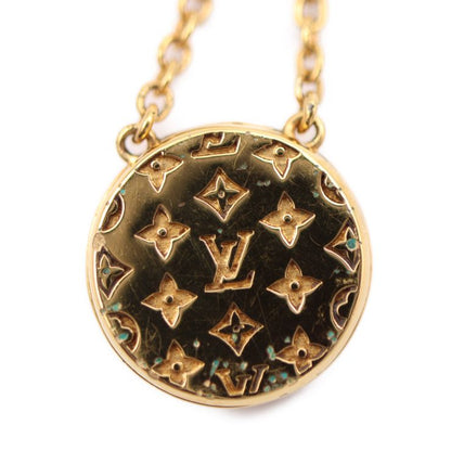 Louis Vuitton Collier L TO V Necklace M80259 Metal Mother-of-pearl Gold Circle