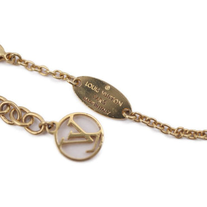 Louis Vuitton Collier L TO V Necklace M80259 Metal Mother-of-pearl Gold Circle