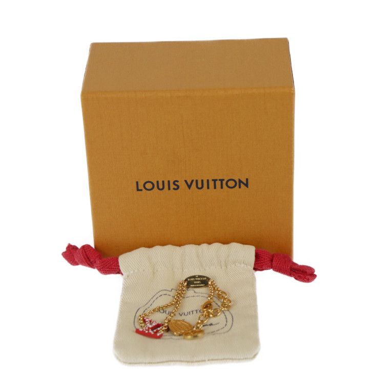 Louis Vuitton Bracelet LV Iconic Infinity Dot Bracelet M0970a Metal Gold Red