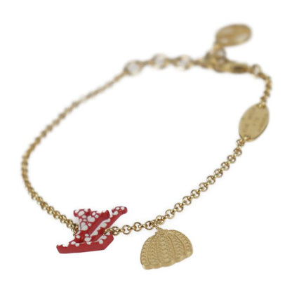 Louis Vuitton Bracelet LV Iconic Infinity Dot Bracelet M0970a Metal Gold Red