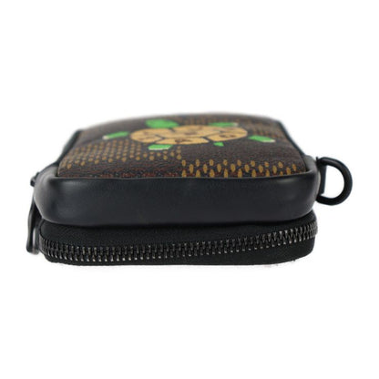 Louis Vuitton Double Phone Pouch Shoulder Bag N40377 Leather Damier Giant Ebne
