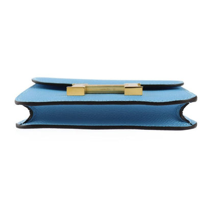 Hermes Constance Slim Pouch - Vaux Epson Celeste Blue Gold Hardware Compact