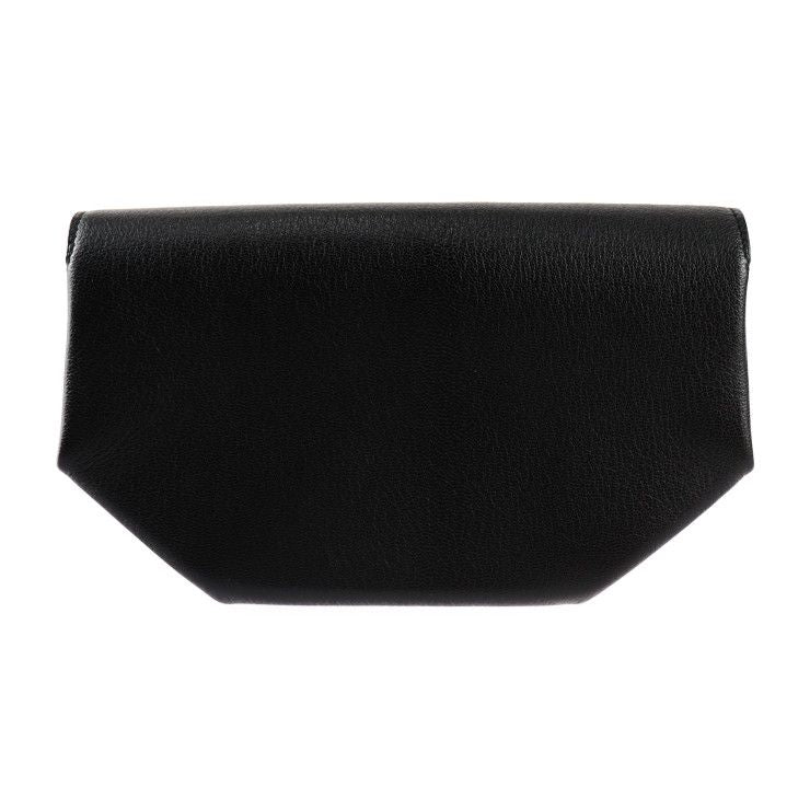 Hermes OPLI Opry Clutch Bag 071966ck Chevre Black Silver Hardware