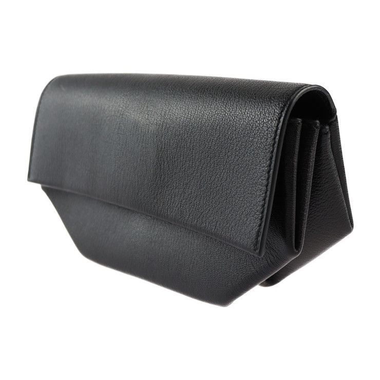 Hermes OPLI Opry Clutch Bag 071966ck Chevre Black Silver Hardware