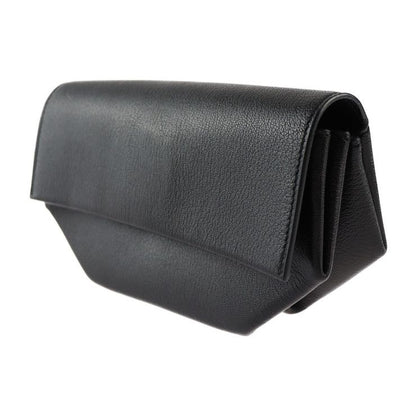 Hermes OPLI Opry Clutch Bag 071966ck Chevre Black Silver Hardware