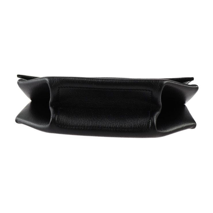 Hermes OPLI Opry Clutch Bag 071966ck Chevre Black Silver Hardware
