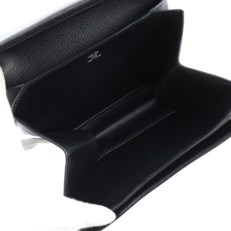 Hermes OPLI Opry Clutch Bag 071966ck Chevre Black Silver Hardware