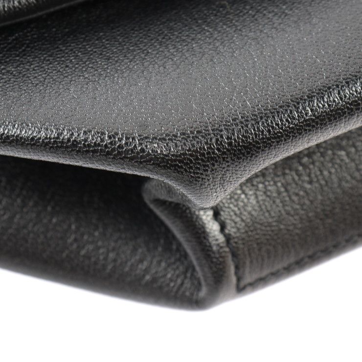 Hermes OPLI Opry Clutch Bag 071966ck Chevre Black Silver Hardware