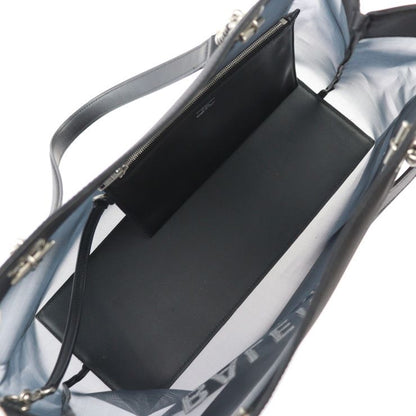 Balenciaga Duty Free Tote Bag 741602 Mesh And Leather Black Silver Hardware