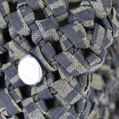 Fendi Peekaboo Icyou Medium Handbag 7va529 Canvas Tabacco Brownish Silver