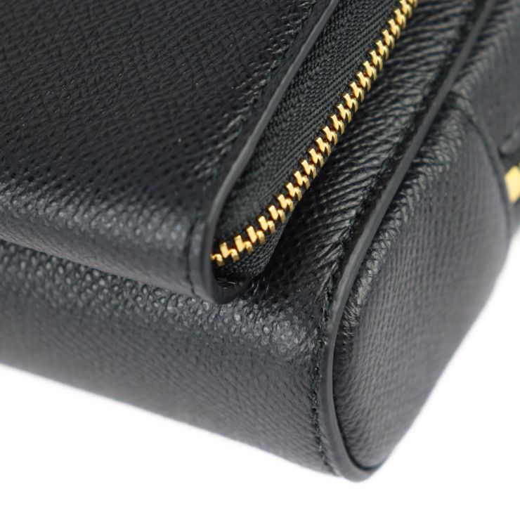 Christian DIOR Caro Double Pouch Shoulder Bag S7431ubae Calfskin Black Gold