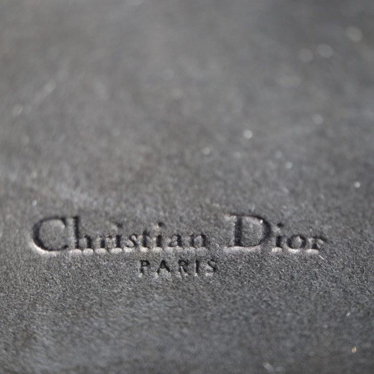 Christian DIOR Caro Double Pouch Shoulder Bag S7431ubae Calfskin Black Gold