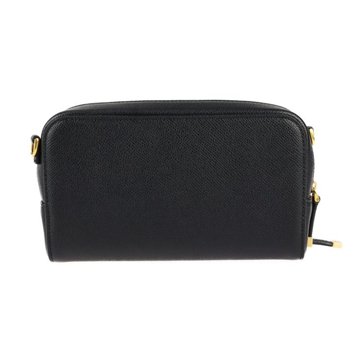 Christian DIOR Caro Double Pouch Shoulder Bag S7431ubae Calfskin Black Gold