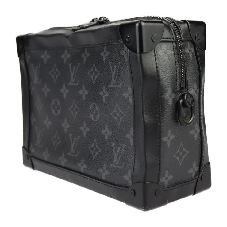 Louis Vuitton Soft Trunk Shoulder Bag M44730 PVC Leather Black Monogram Eclipse