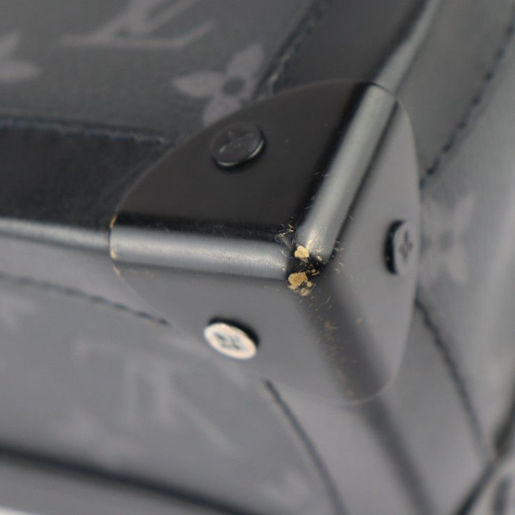 Louis Vuitton Soft Trunk Shoulder Bag M44730 PVC Leather Black Monogram Eclipse