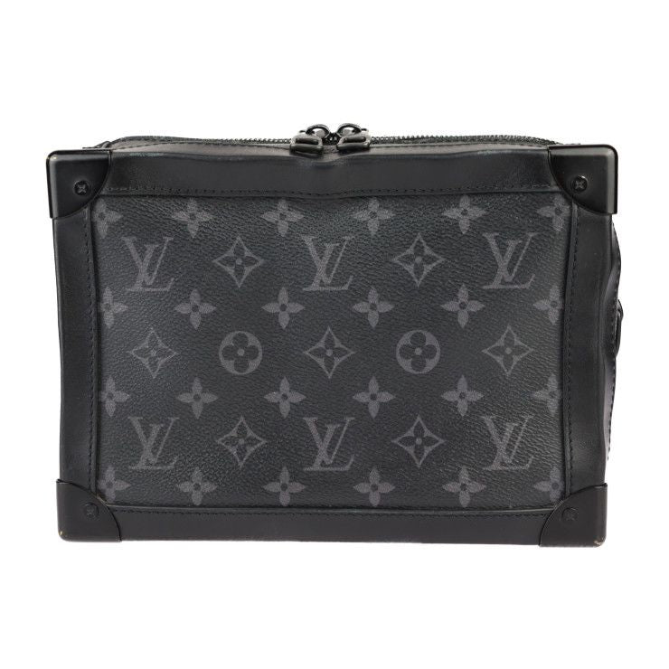 Louis Vuitton Soft Trunk Shoulder Bag M44730 PVC Leather Black Monogram Eclipse