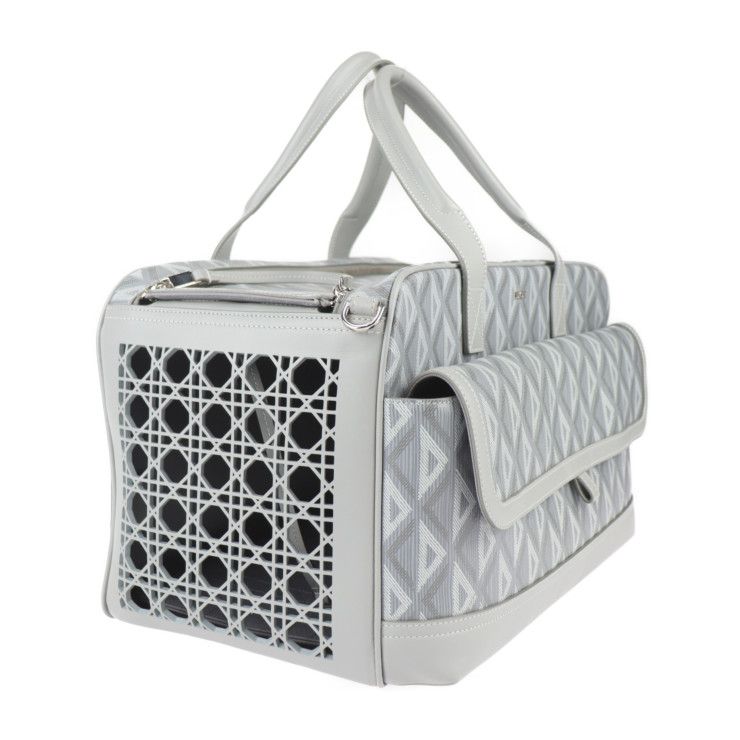 DIOR Hit The Road Pet Carry Bag Boston Bag 1esdu035cdp_h42e PVC Leather Gray