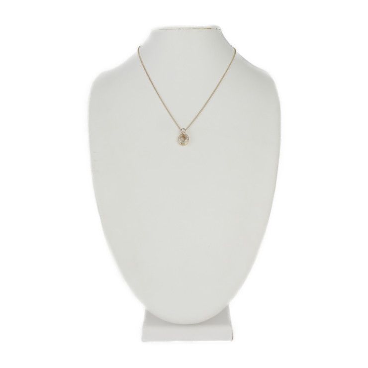 Christian DIOR Necklace - Metal Gold Rhinestone CD Logo