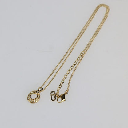Christian DIOR Necklace - Metal Gold Rhinestone CD Logo