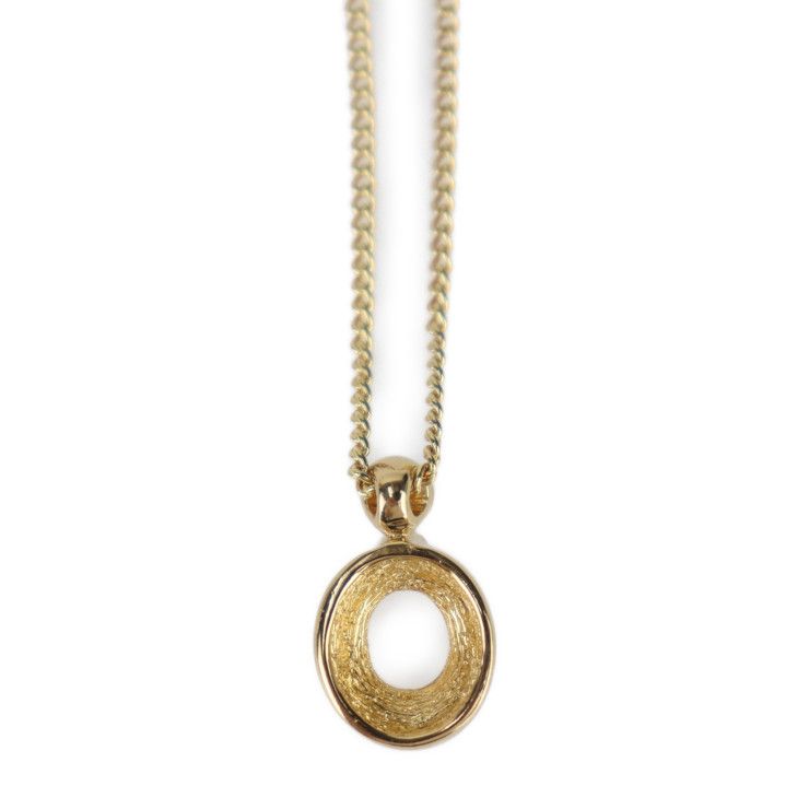 Christian DIOR Necklace - Metal Gold Rhinestone CD Logo