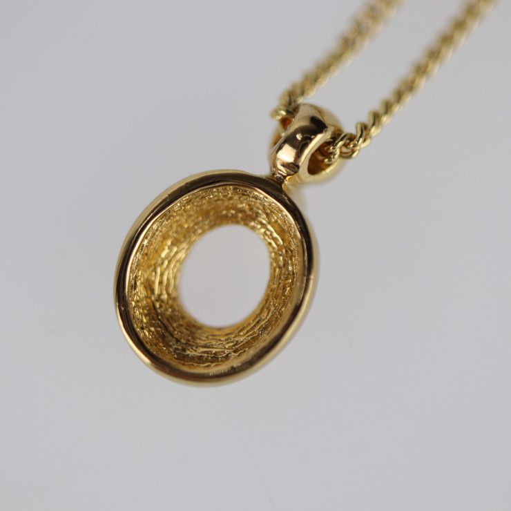 Christian DIOR Necklace - Metal Gold Rhinestone CD Logo
