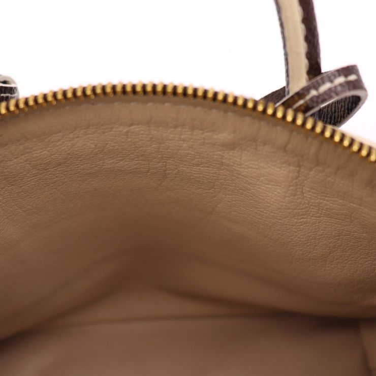 Louis Vuitton Shiny Monogram Lock It BB Handbag M40599 PVC Leather Brown Ivory