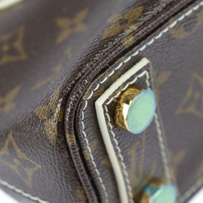 Louis Vuitton Shiny Monogram Lock It BB Handbag M40599 PVC Leather Brown Ivory